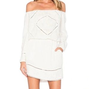 Rory Beca Cotton Embroidered Off Shoulder Dress